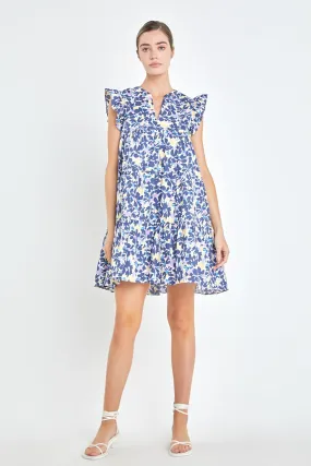 Floral Prints Babydoll Mini Dress