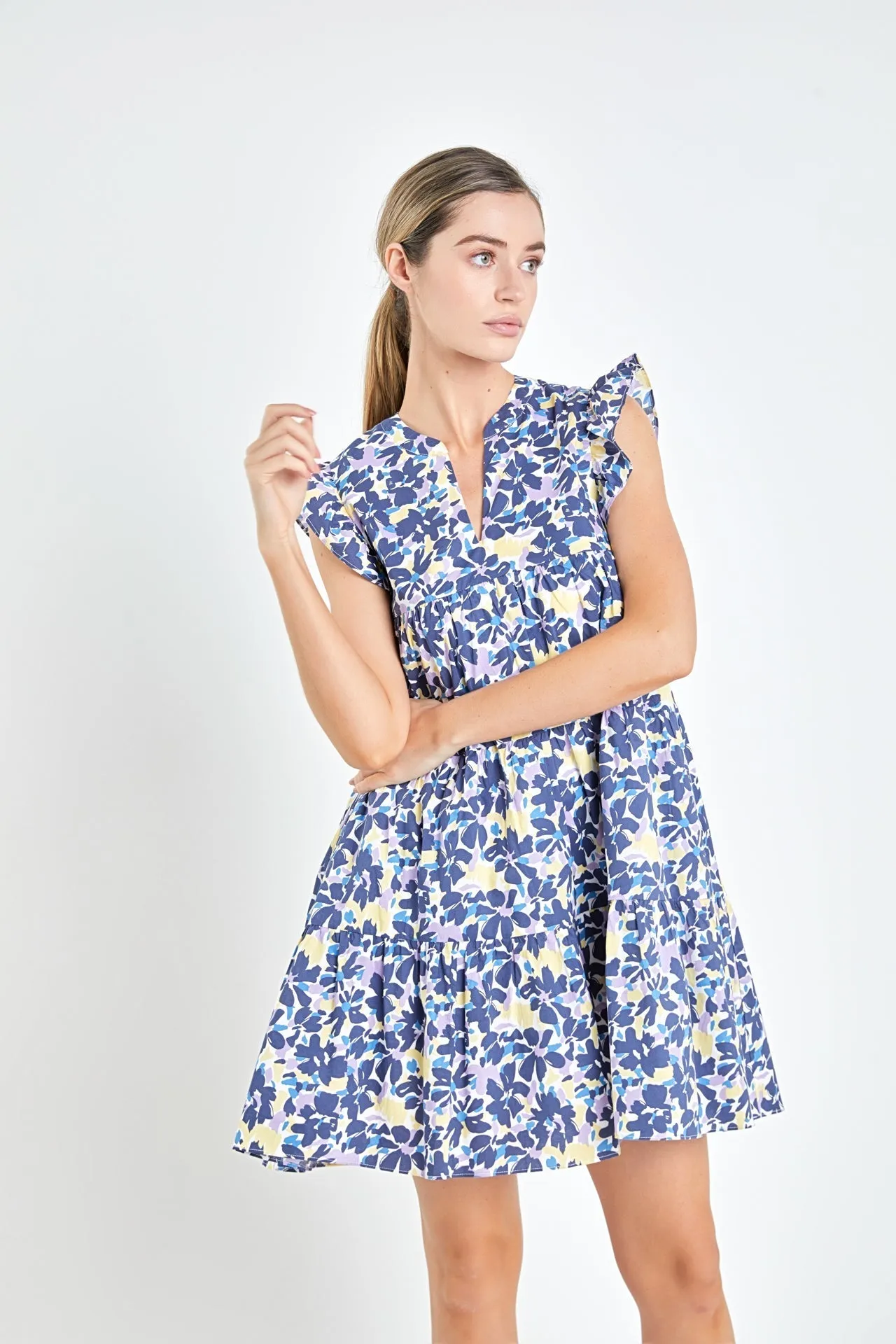 Floral Prints Babydoll Mini Dress