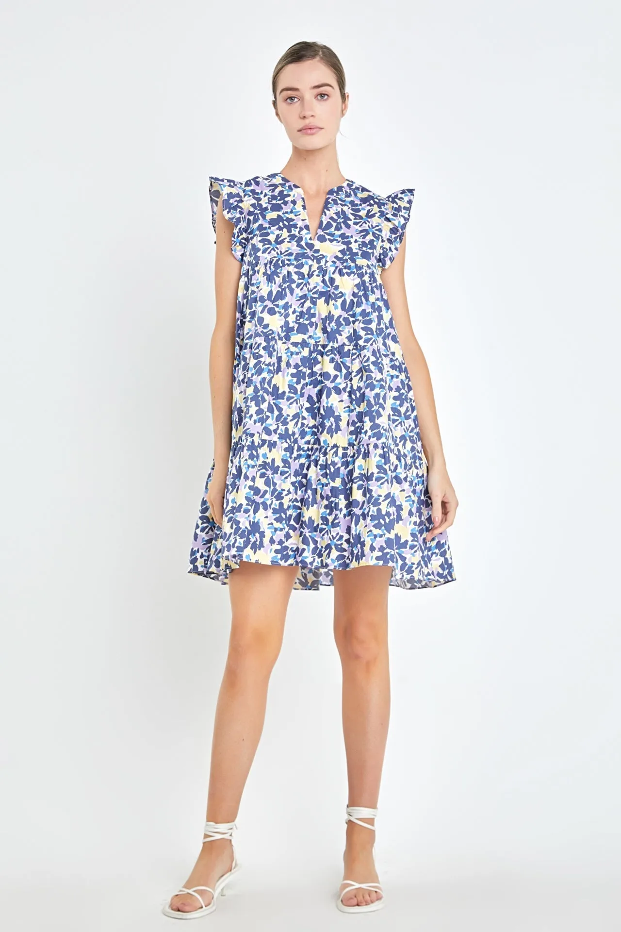 Floral Prints Babydoll Mini Dress