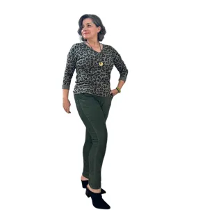 Forest green fine corduroy Italian Magic pants