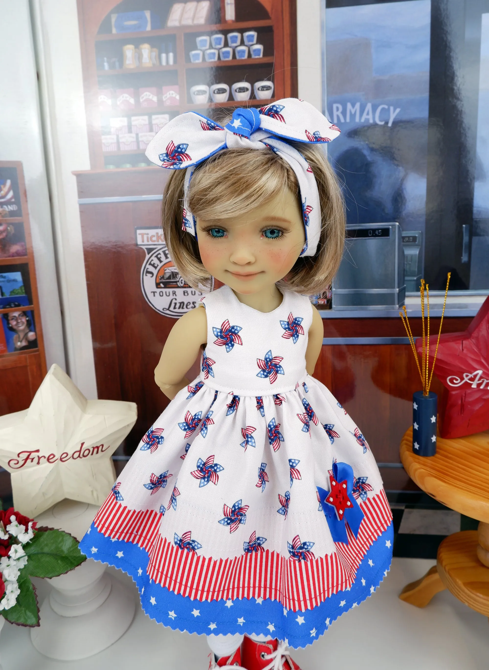 Freedom Pinwheel - dress with boots for Ruby Red Fashion Friends doll