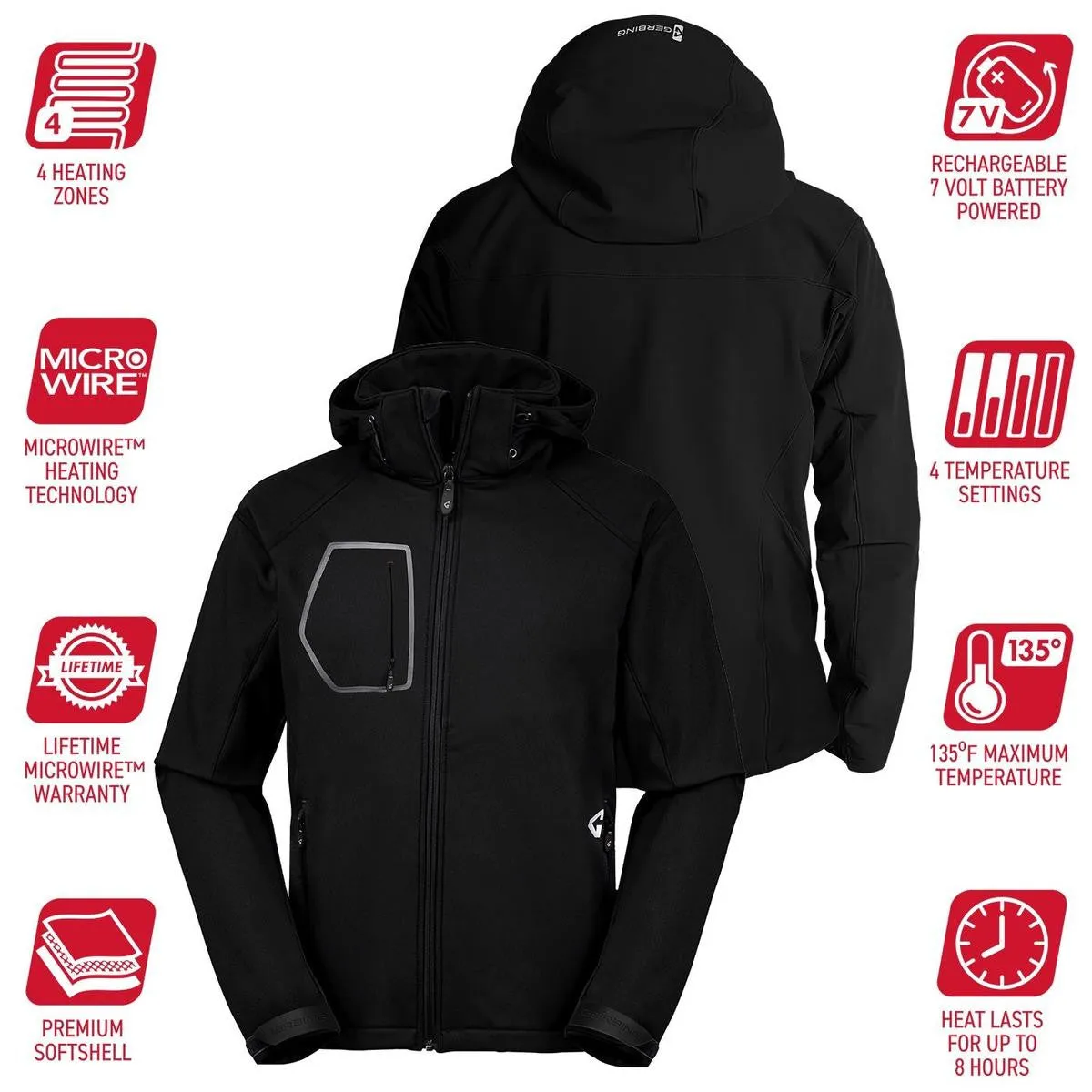 Gerbing Men's 7V Torrid Softshell Heated Jacket 2.0