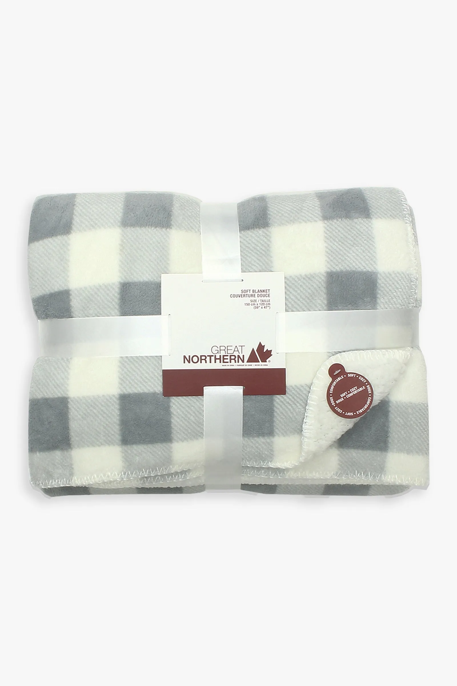 Grey Faux Shearling Throw Blanket