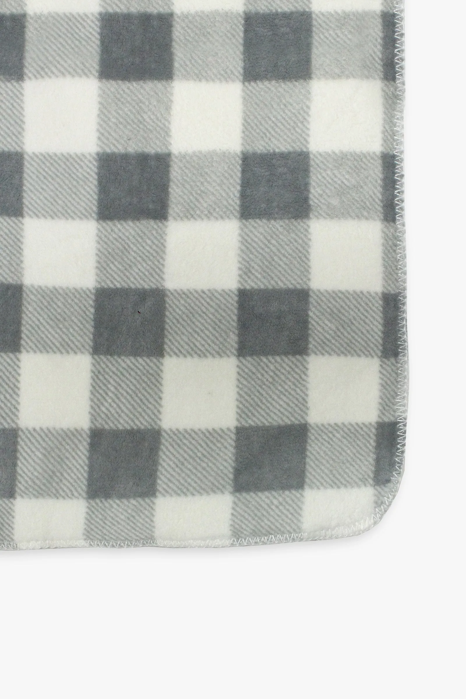 Grey Faux Shearling Throw Blanket