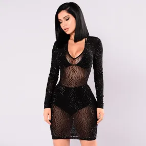 Isabela Rhinestone Dress #Bodycon Dress #Mini Dress #Black