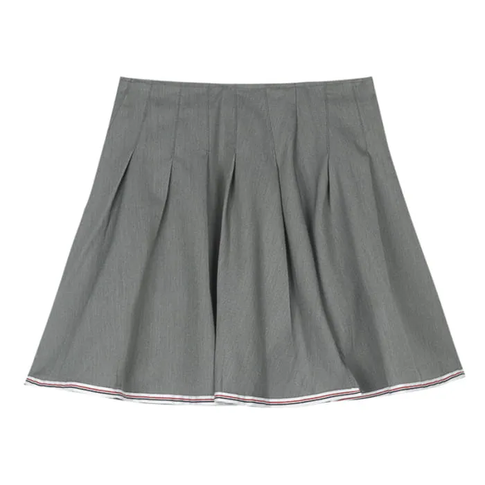 JK Tie T-Shirt Split Pleated Skirt Set
