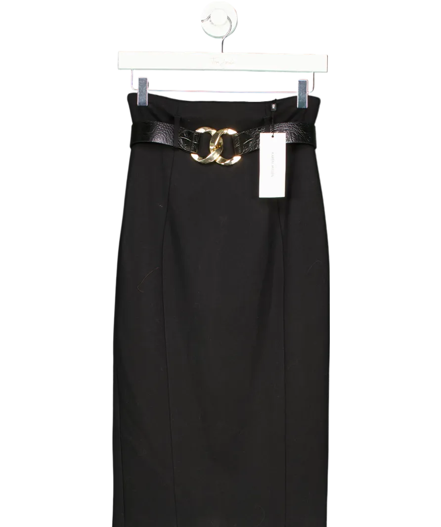 Karen Millen Black Belted Pencil Skirt UK 6