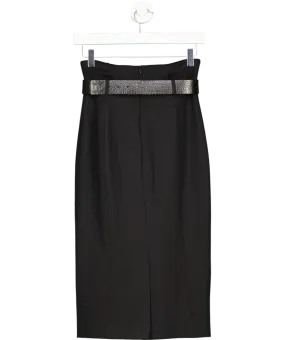 Karen Millen Black Belted Pencil Skirt UK 6