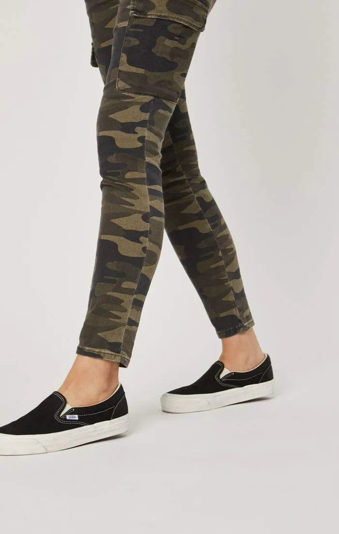 Mavi Women's Juliette Military Camouflage 27/27 Mid Rise Skinny Cargo Pants