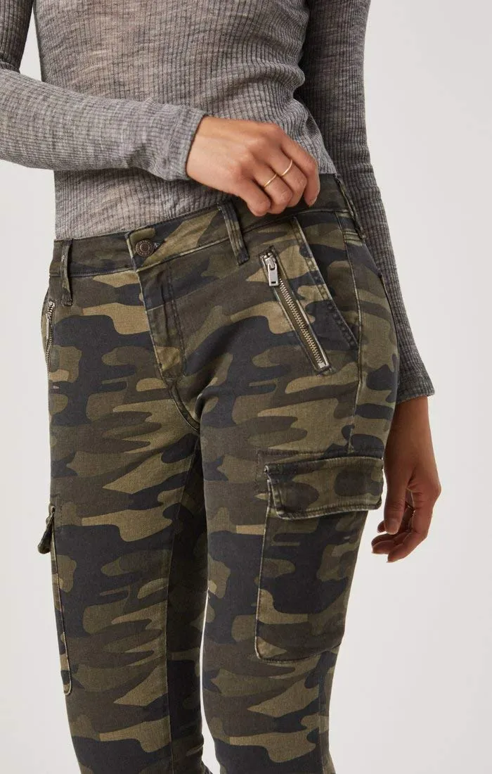 Mavi Women's Juliette Military Camouflage 27/27 Mid Rise Skinny Cargo Pants