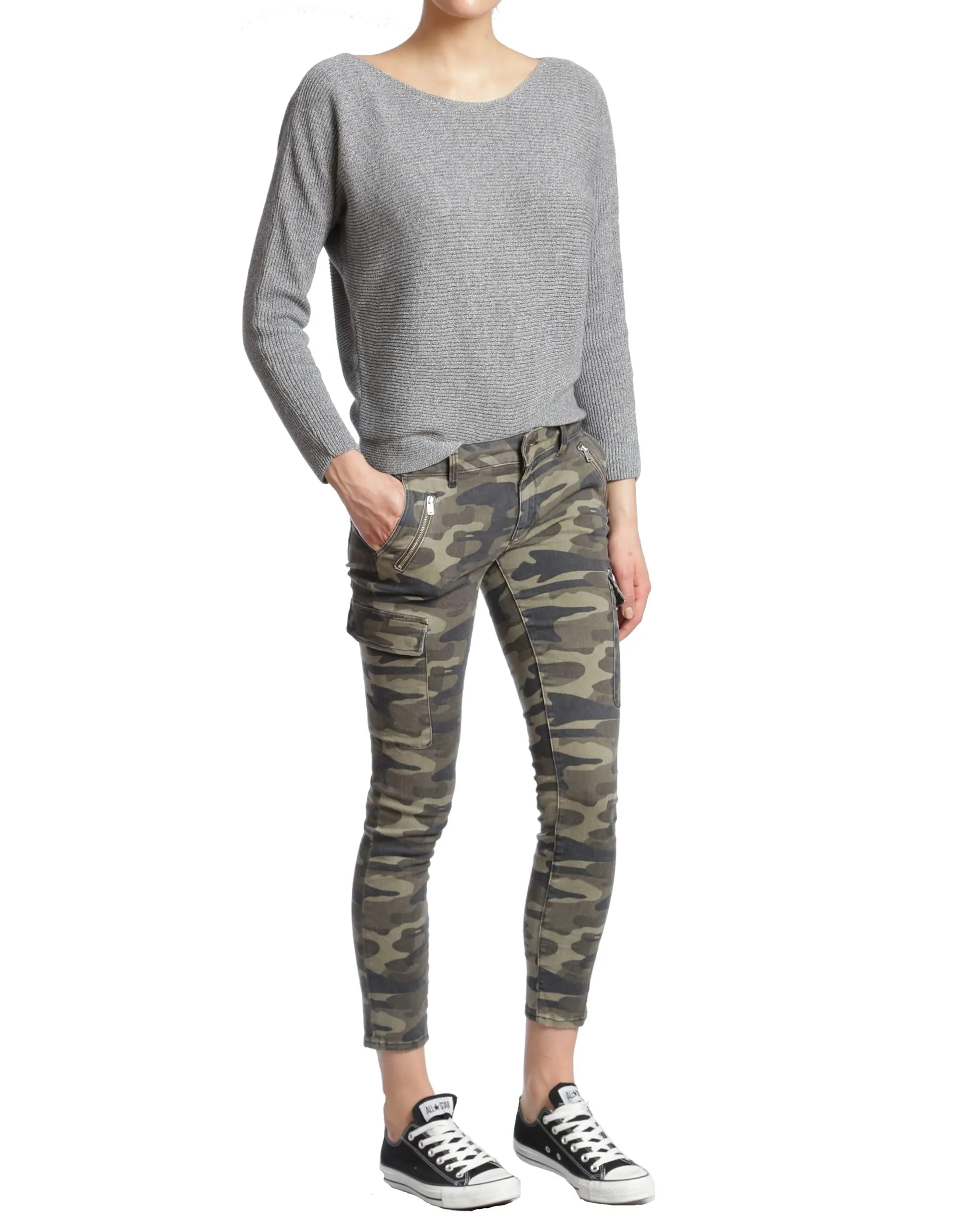 Mavi Women's Juliette Military Camouflage 27/27 Mid Rise Skinny Cargo Pants