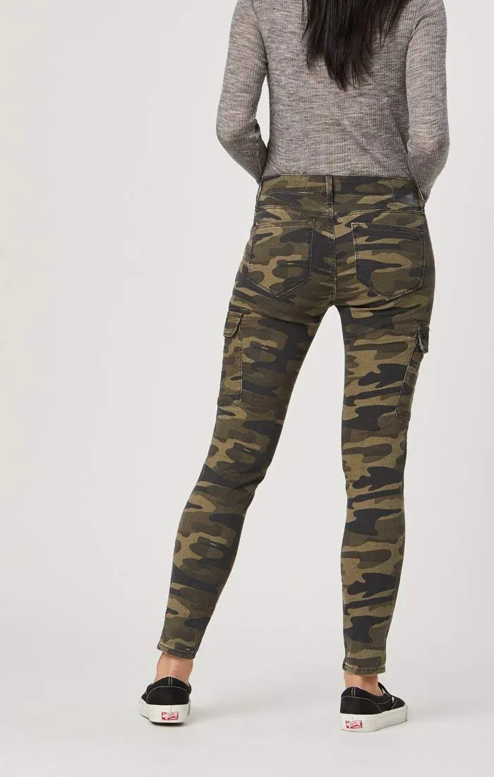 Mavi Women's Juliette Military Camouflage 27/27 Mid Rise Skinny Cargo Pants