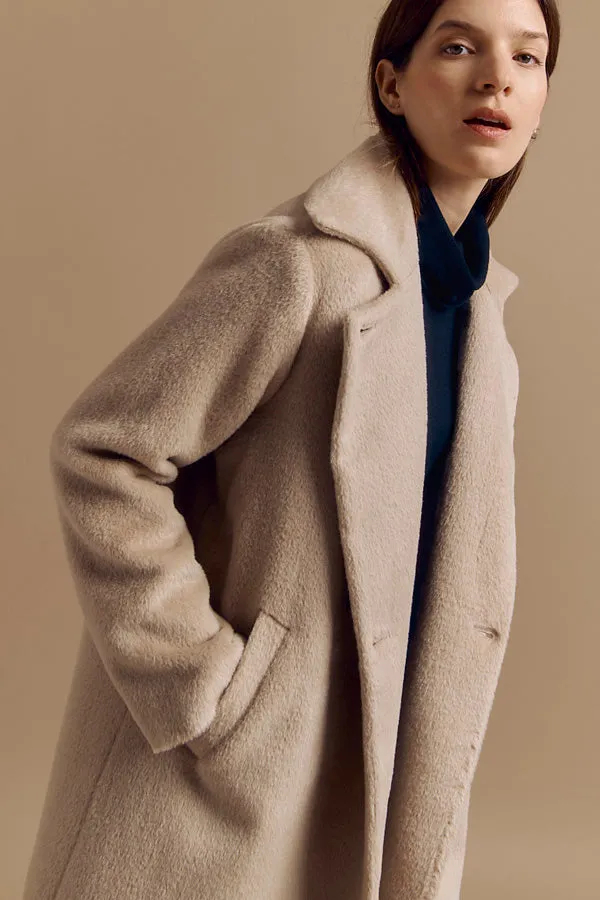 MELISSA MID LENGTH WOOL AND ALPACA COAT