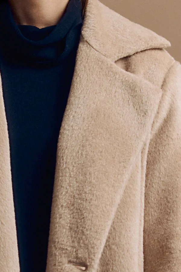 MELISSA MID LENGTH WOOL AND ALPACA COAT