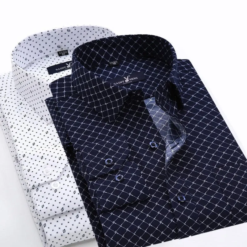 Men Slim Fit Fashion Print Dress Shirt