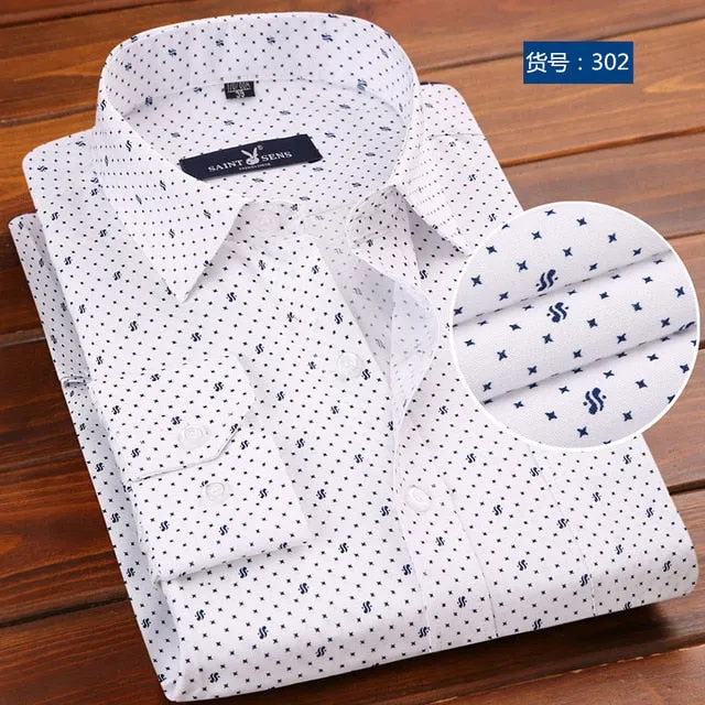 Men Slim Fit Fashion Print Dress Shirt