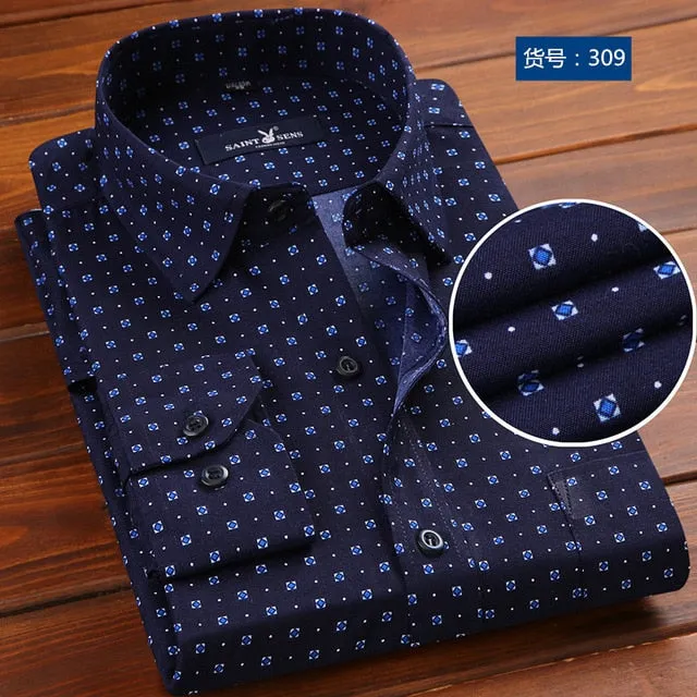 Men Slim Fit Fashion Print Dress Shirt
