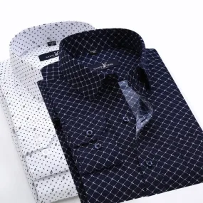 Men Slim Fit Fashion Print Dress Shirt