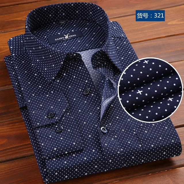 Men Slim Fit Fashion Print Dress Shirt