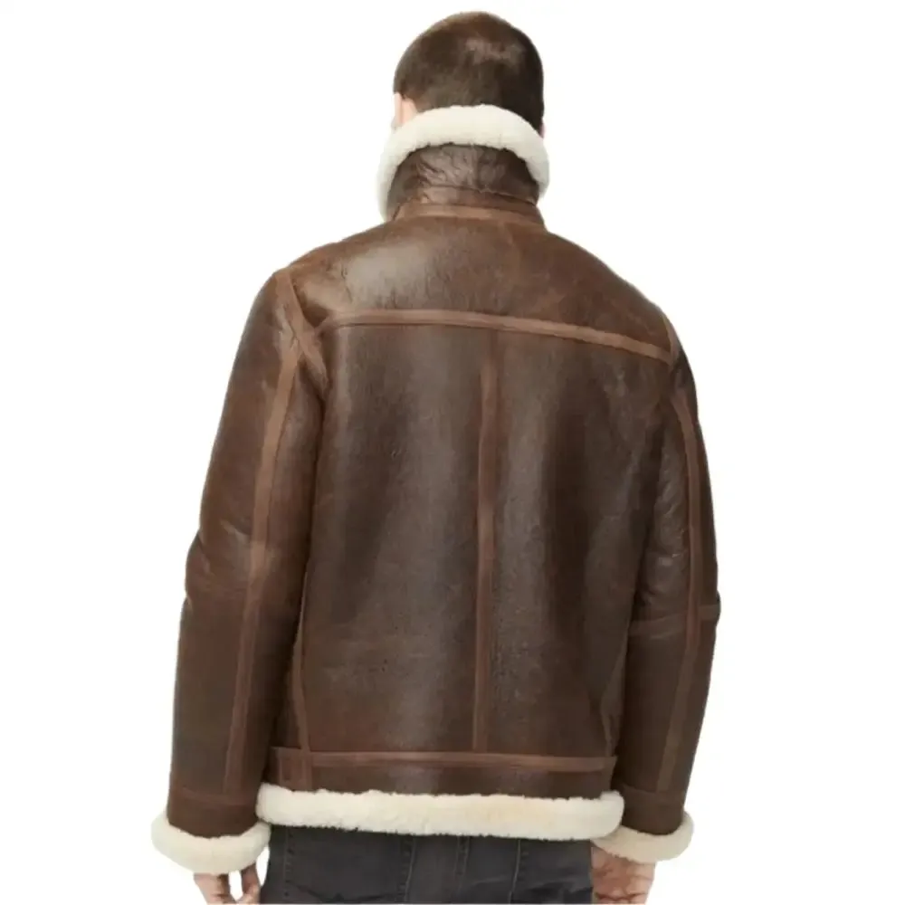 Men's Aviator Shearling Leather Jacket – Classic & Stylish