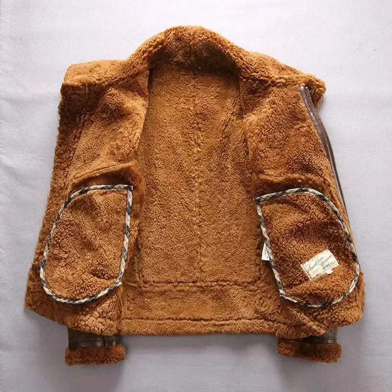 Men's B3 Military Sheepskin Shearling Bomber Jacket