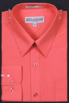 Men's Coral Long Sleeve Dress Shirt