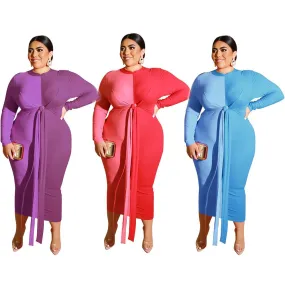 Multicolor plus size bodycone dress
