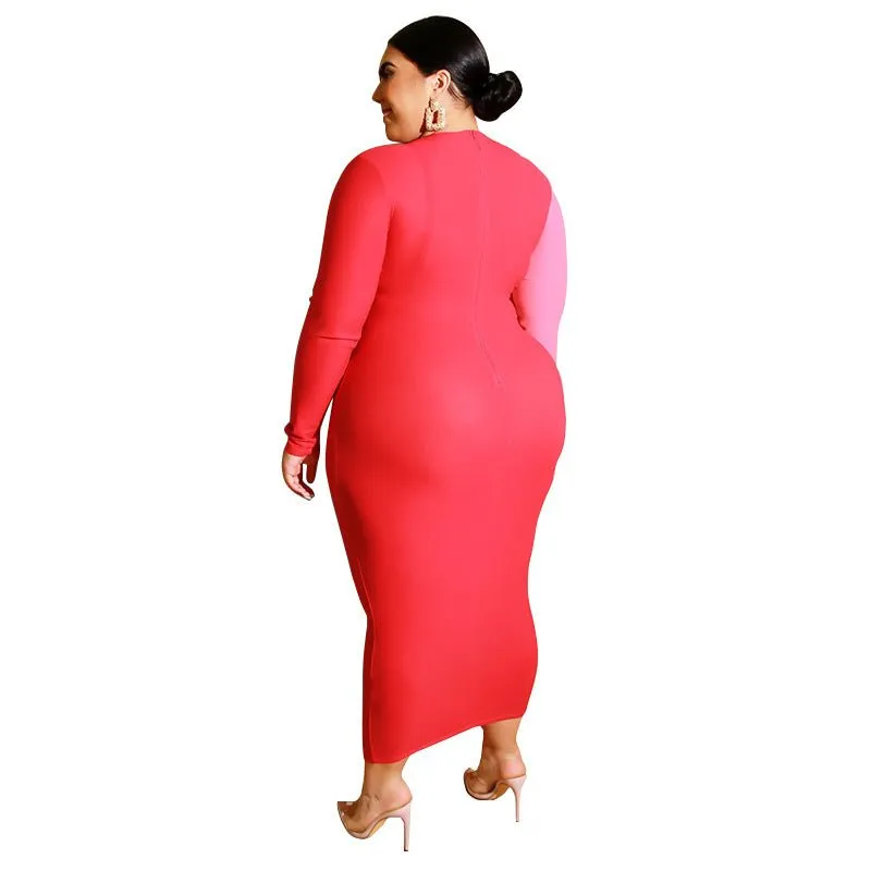 Multicolor plus size bodycone dress