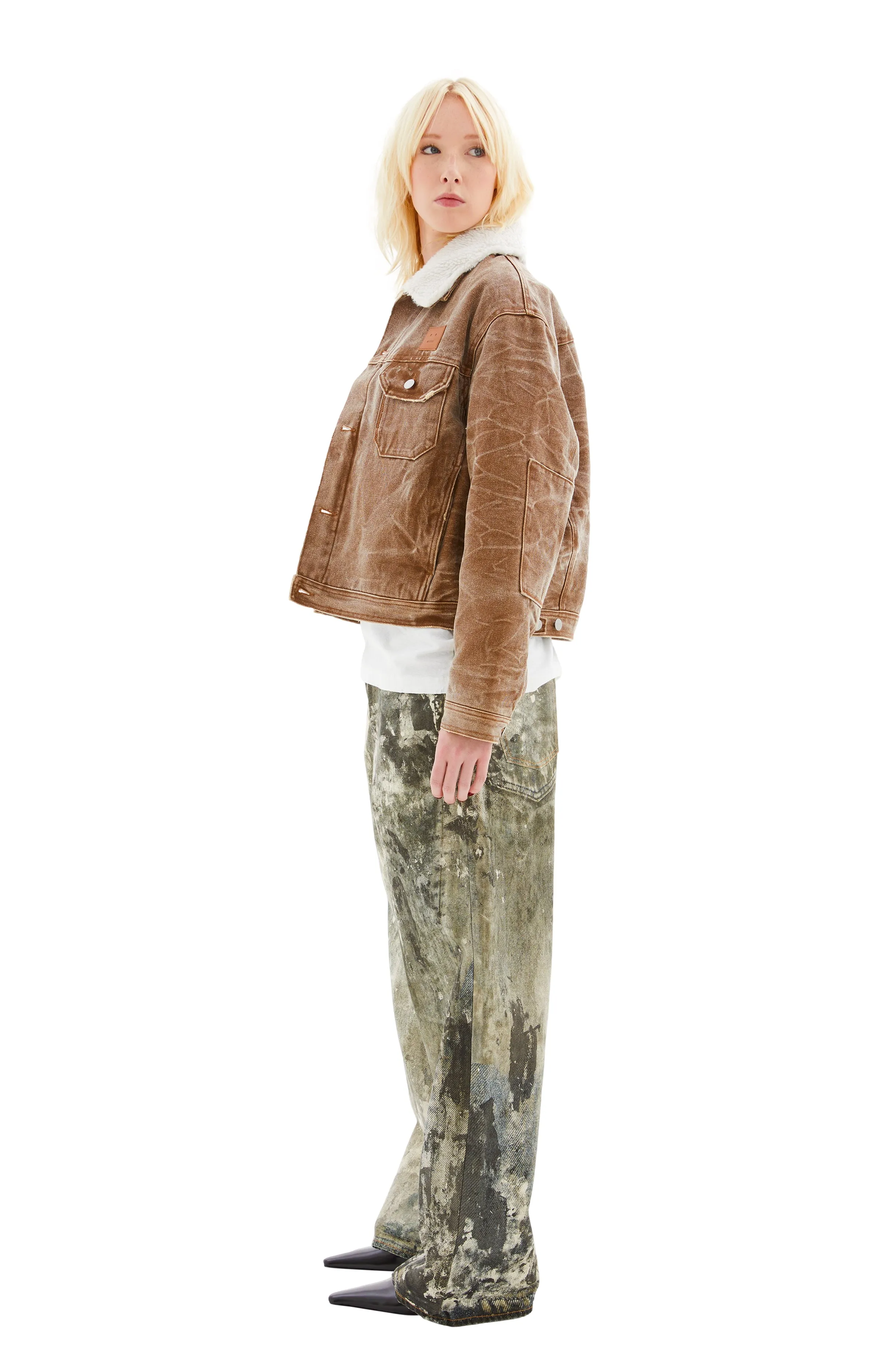 Padded Denim Jacket (Toffee Brown)