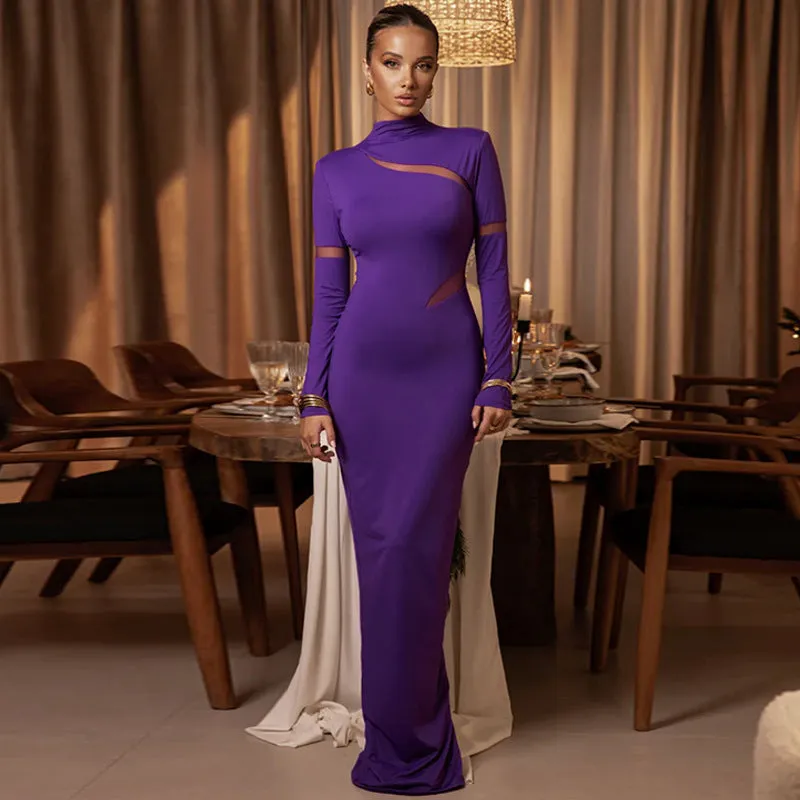 Patsy Turtleneck Long Sleeve Sexy Maxi Dress
