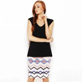 PENCIL SKIRT - MIDI - PRINT