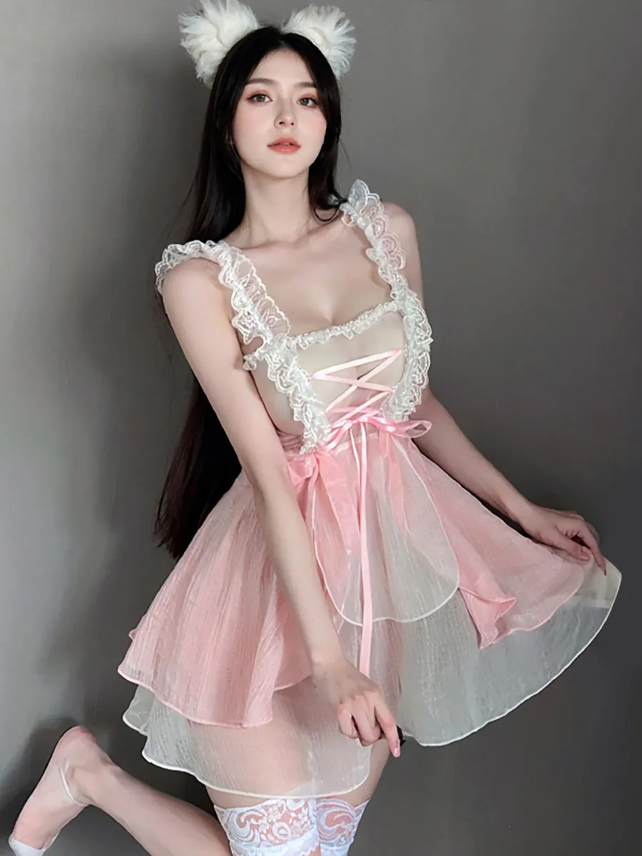 Pink Flyaway Lolita Babydoll Set