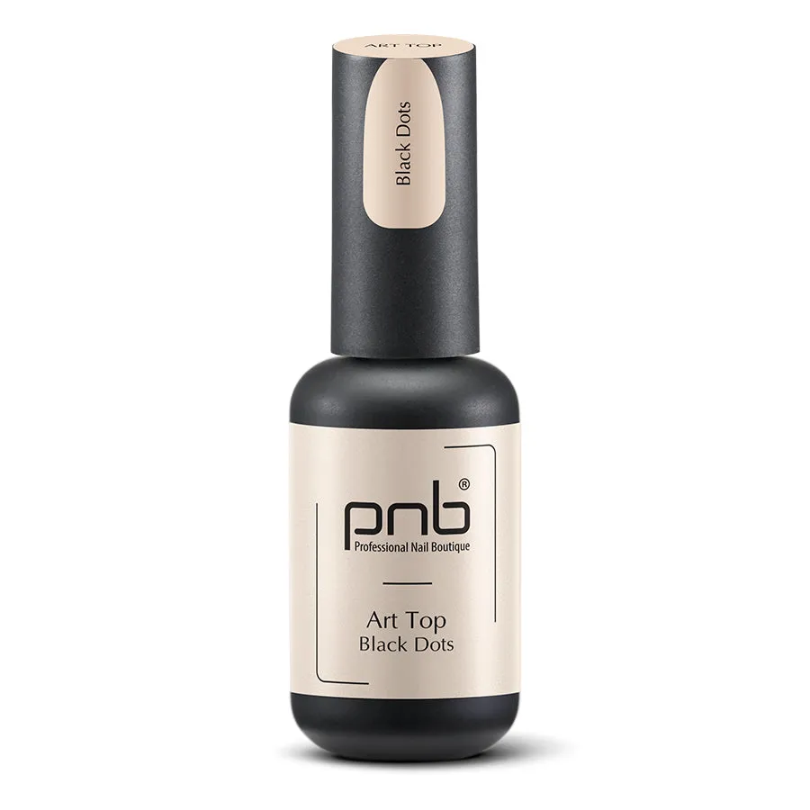 PNB Art top black dots gel nail polish