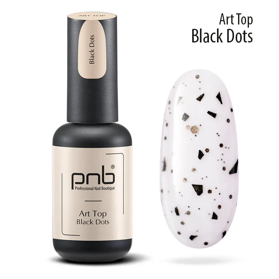 PNB Art top black dots gel nail polish