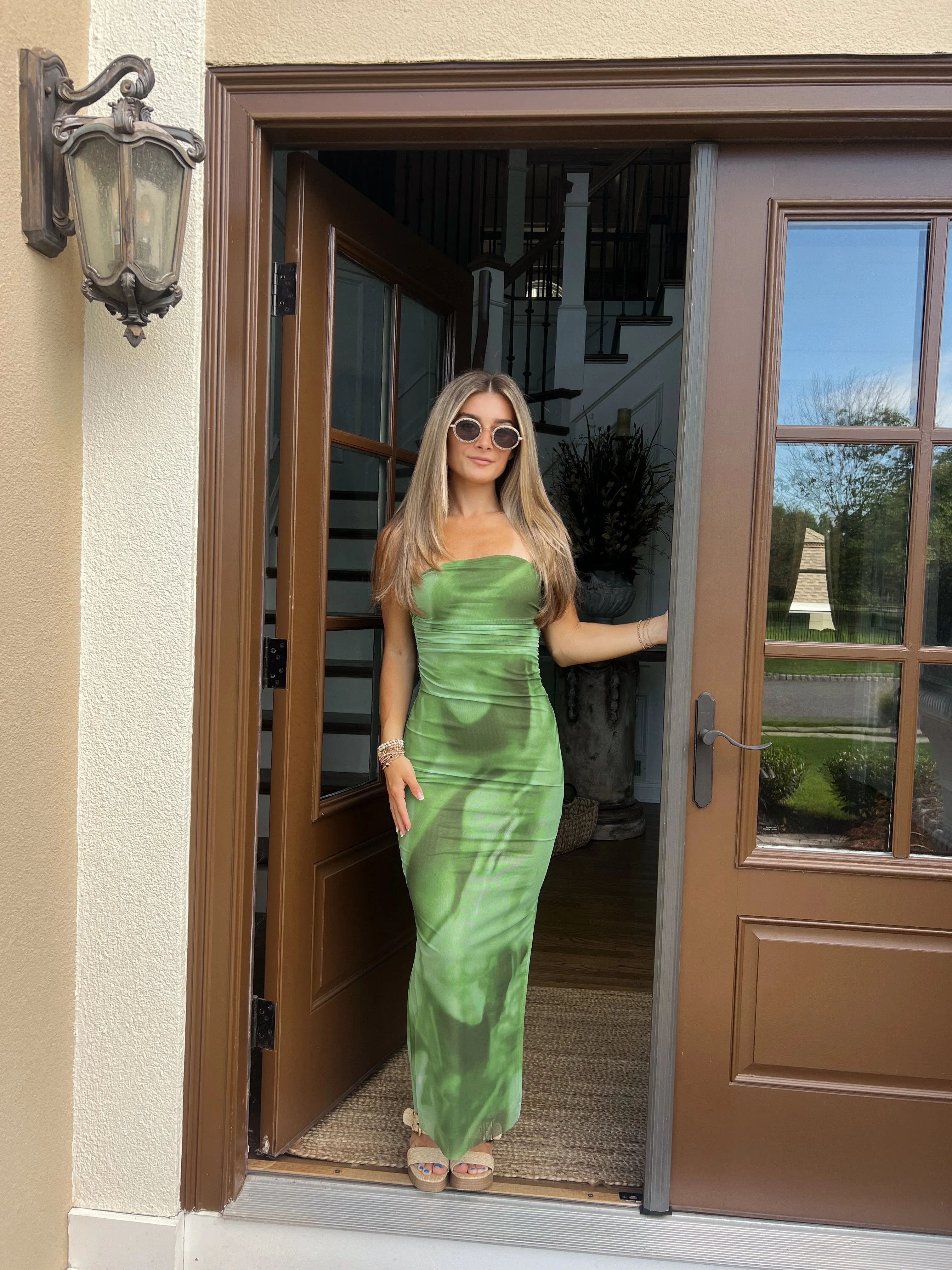 "Weekend In Jupiter" Light Green Strapless Bodycon Dress