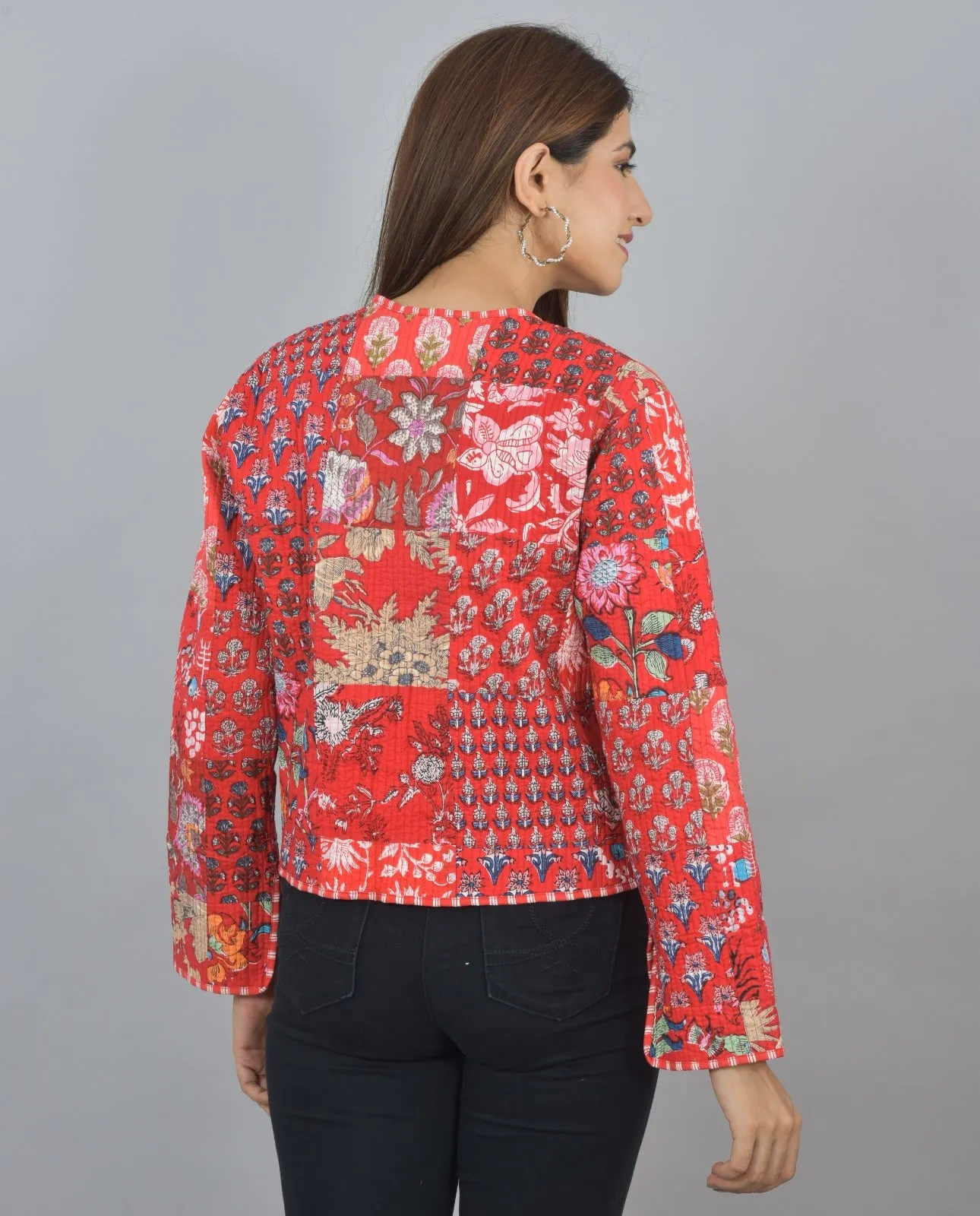 Red Reversible Quilted Jacket