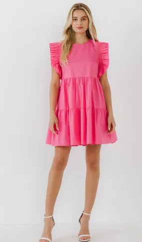 Ruffled Pink Babydoll Dress