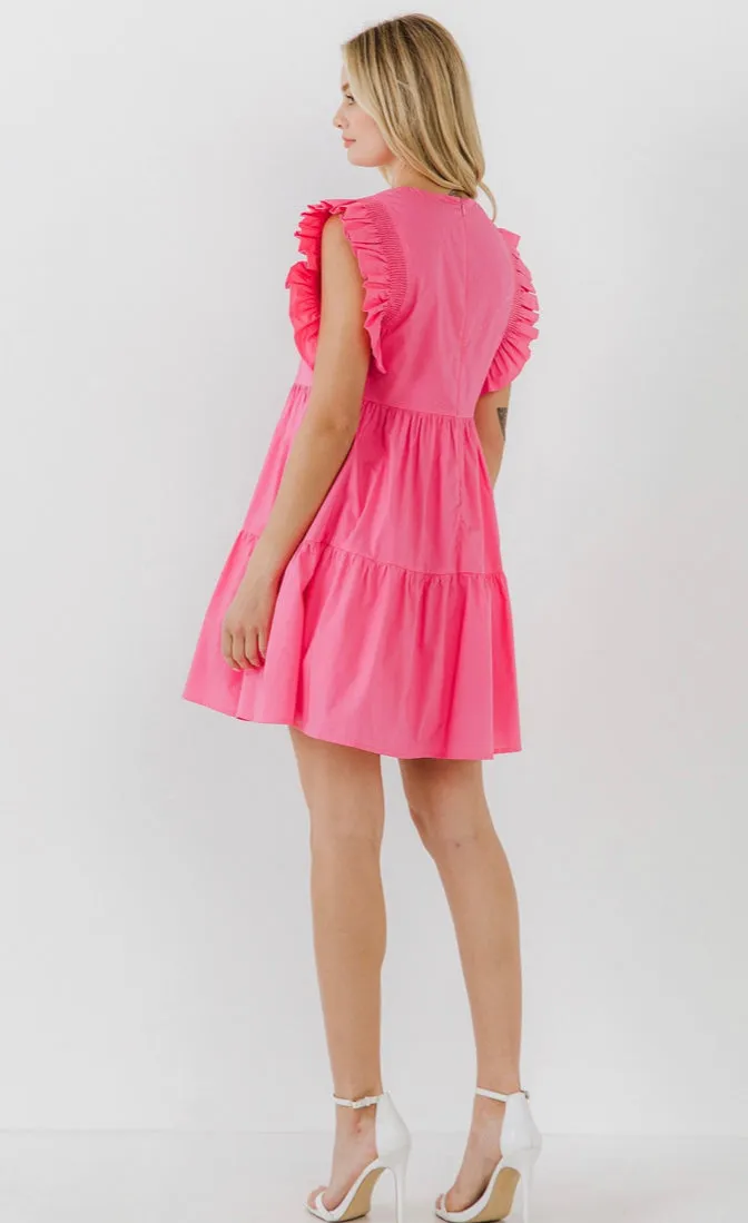Ruffled Pink Babydoll Dress