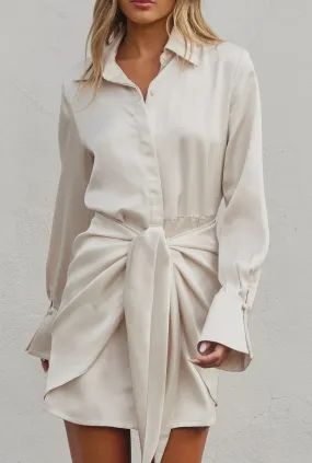Sadie, The Satin Tie Waist Mini Shirt Dress - Perfect For New Years Dress By Dress Forum