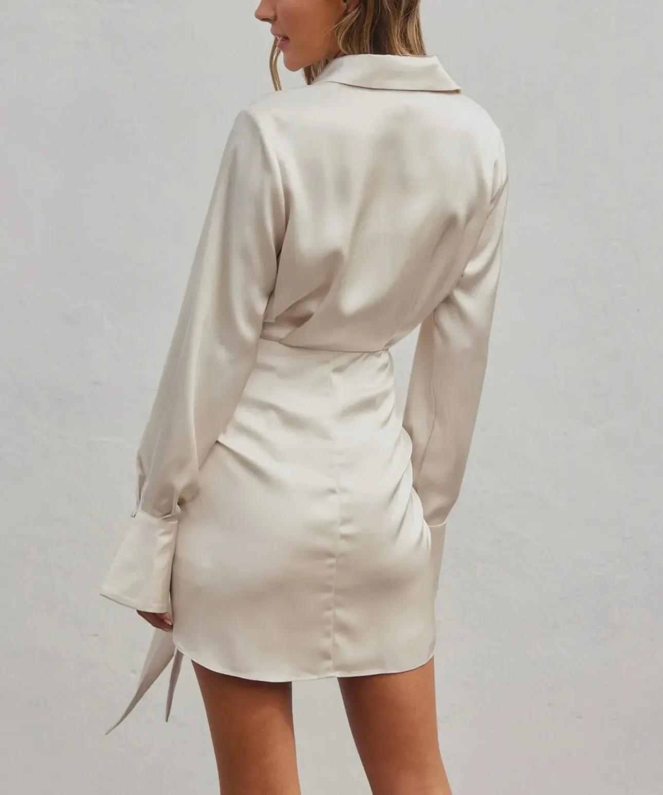Sadie, The Satin Tie Waist Mini Shirt Dress - Perfect For New Years Dress By Dress Forum