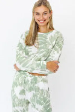 Sage and White Tie Dye Jogger