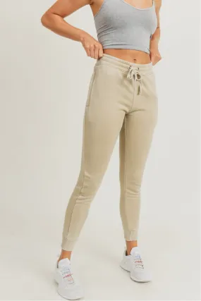 Skinny Fleece Joggers with Zippered Pockets