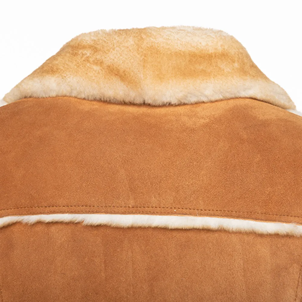 Stan's Tan Suede Shearling Trucker Jacket