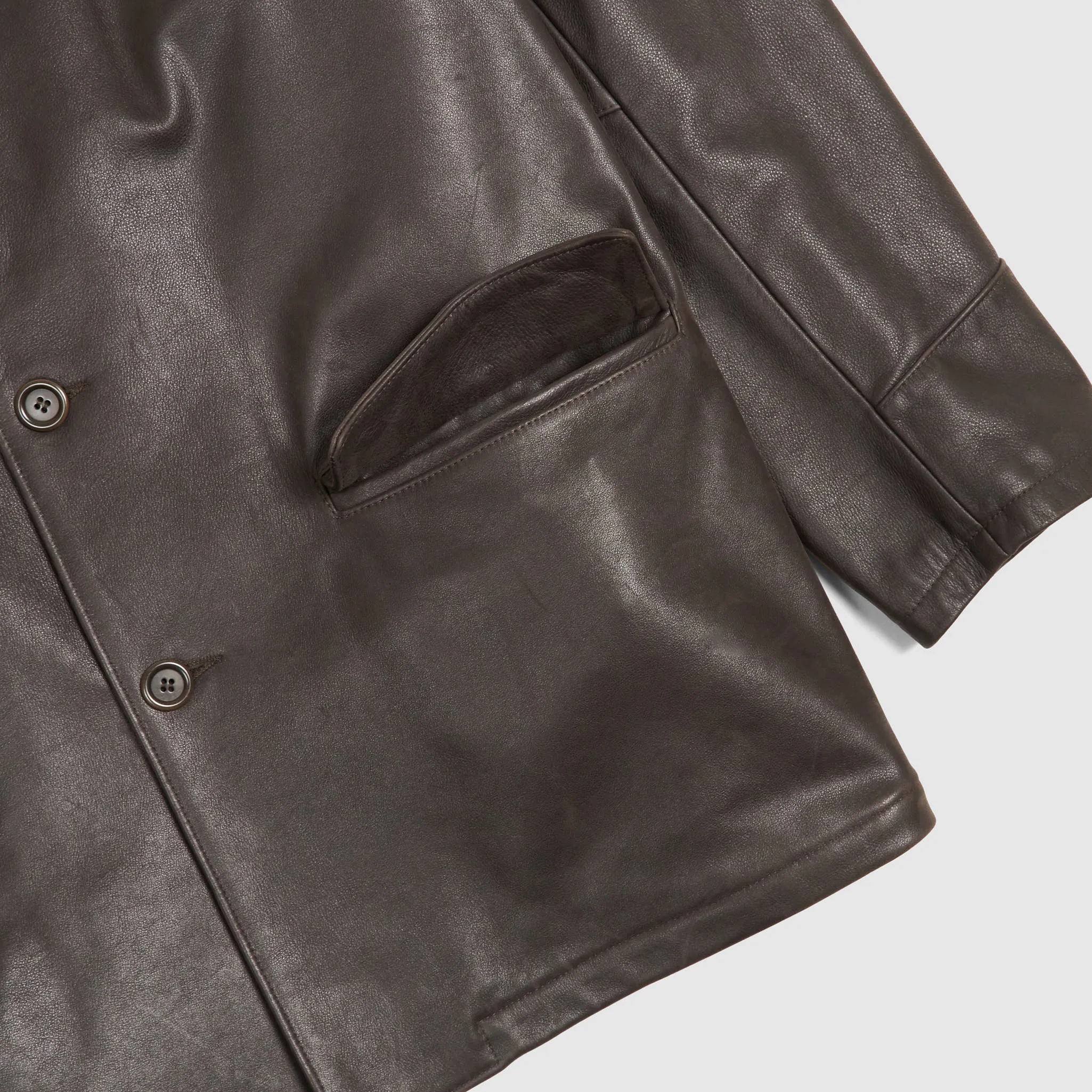 Stewart Leather Car Coat Removable Shearling Collar