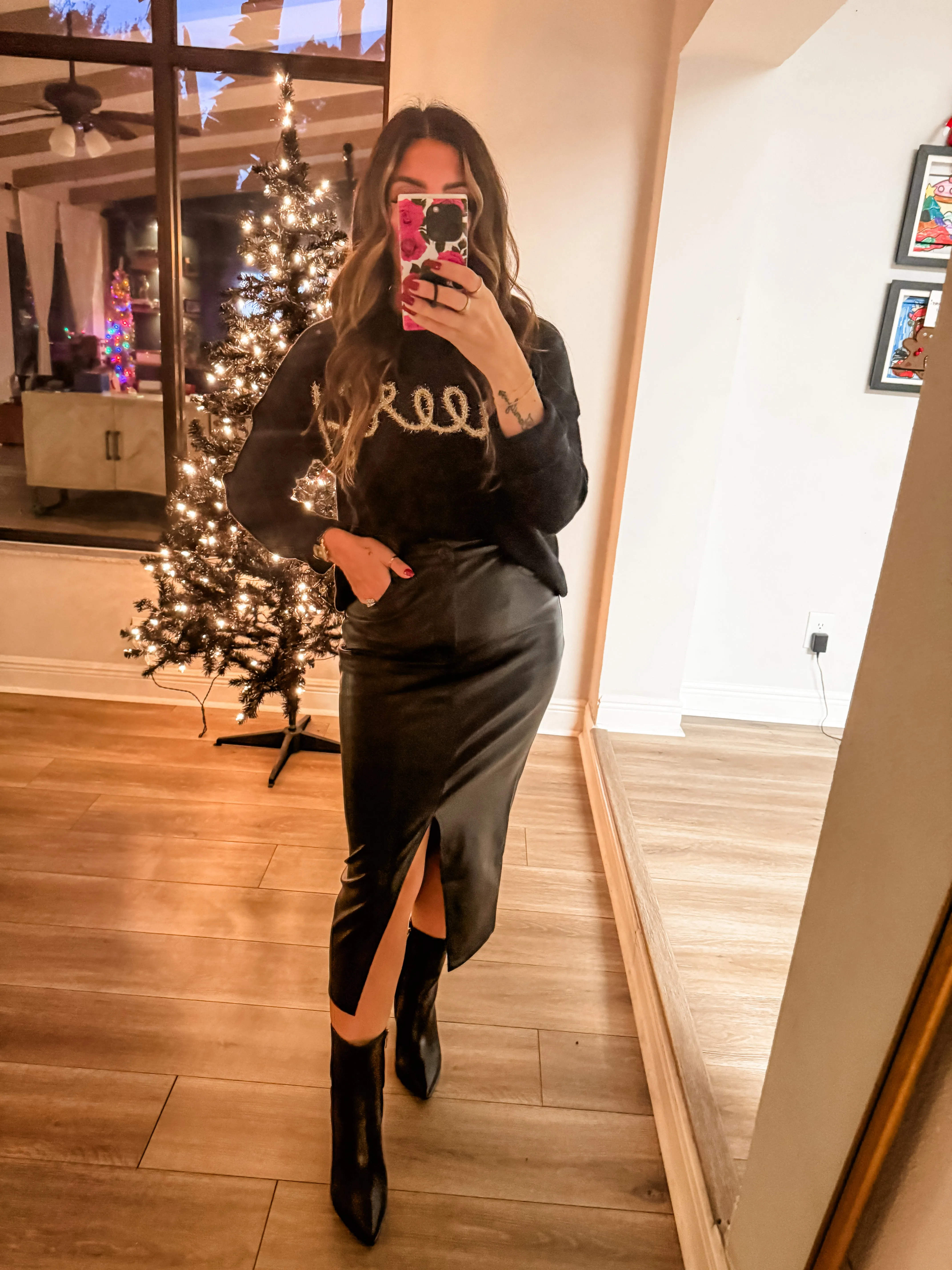 The Leather Midi Skirt