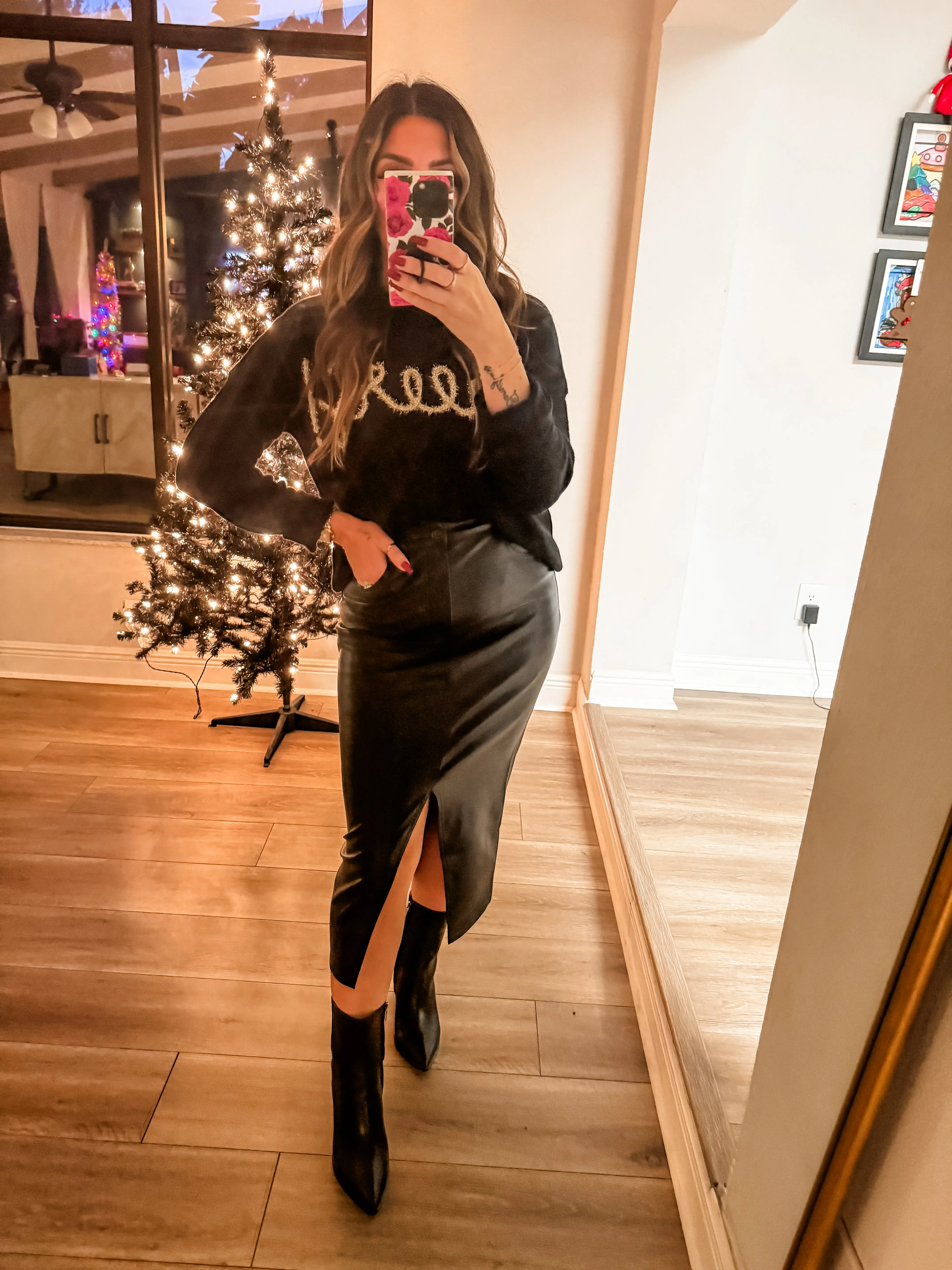 The Leather Midi Skirt