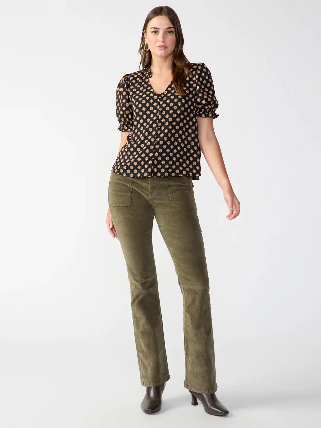 The Rocky Surplus Corduroy Semi High Rise Pant Fatigue