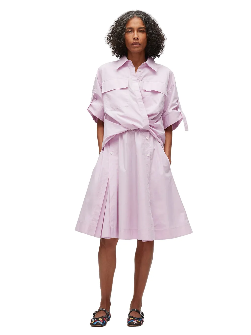 Tucked Front Shirt Dress (Wisteria)