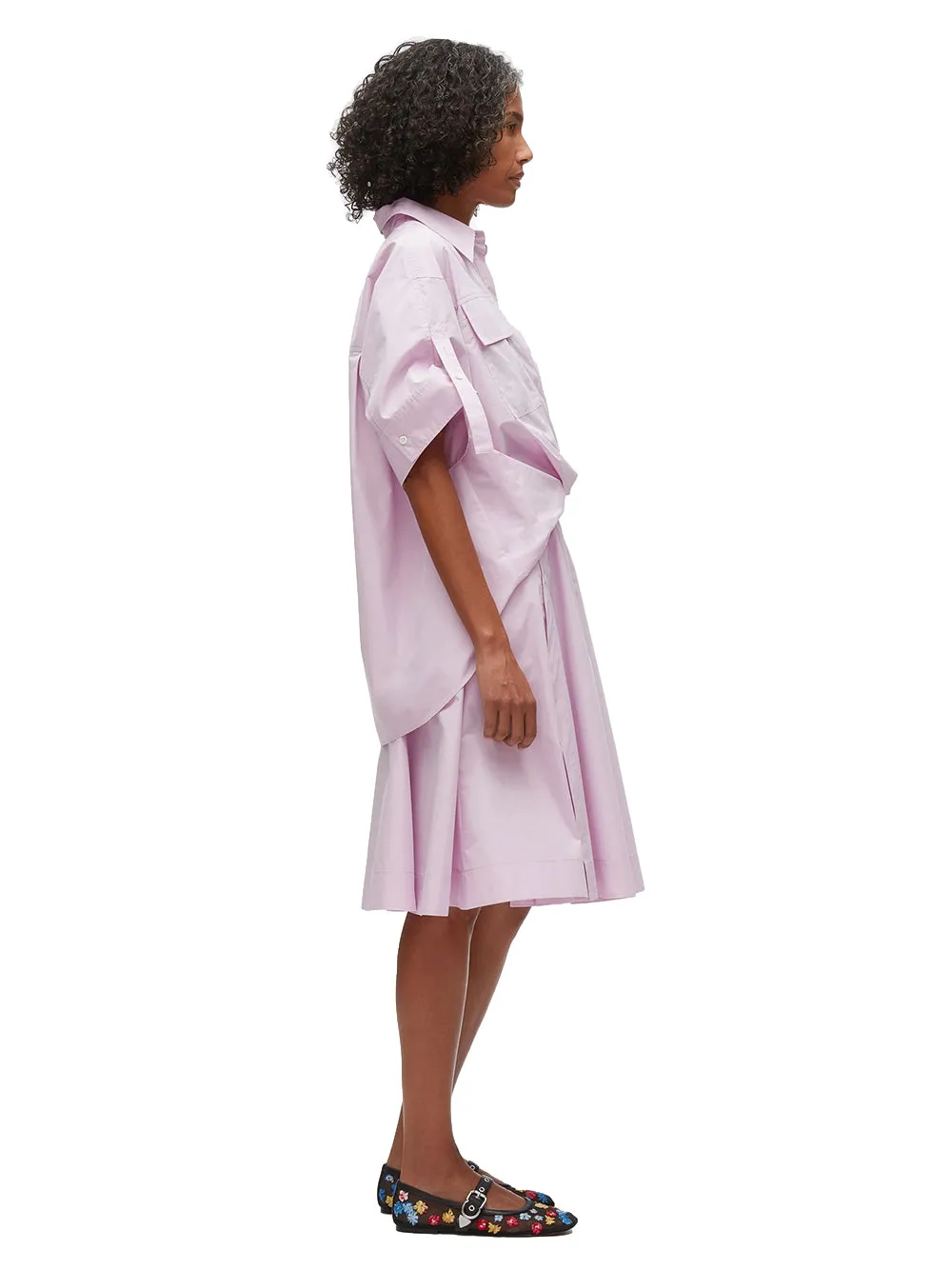 Tucked Front Shirt Dress (Wisteria)