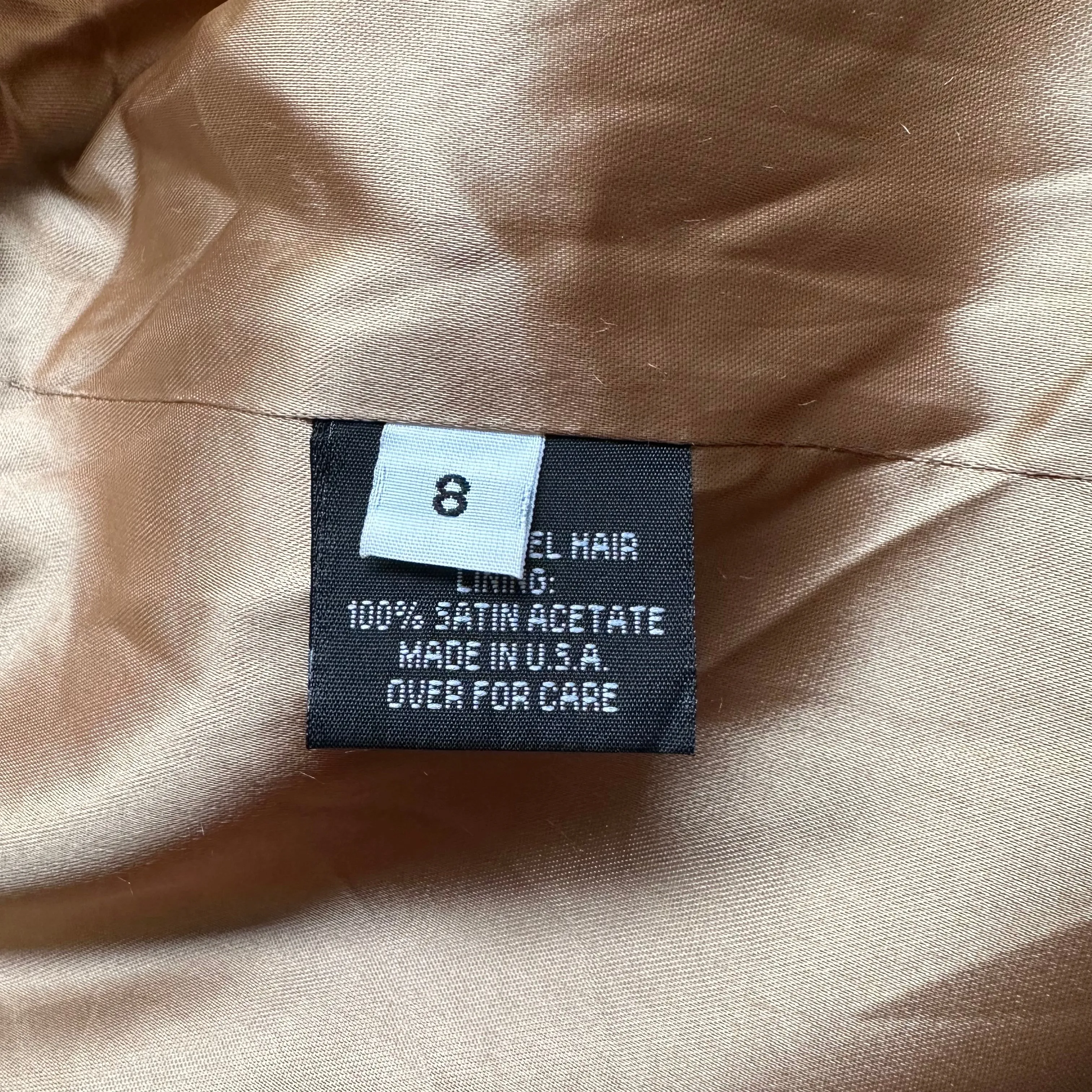 Vintage Pure Camel Hair Coat - size US8